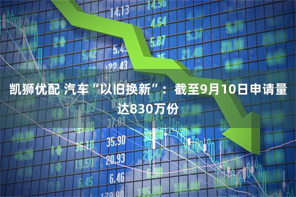 凯狮优配 汽车“以旧换新”：截至9月10日申请量达830万份