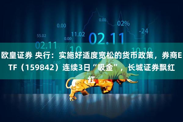 欧皇证券 央行：实施好适度宽松的货币政策，券商ETF（159842）连续3日“吸金”，长城证券飘红